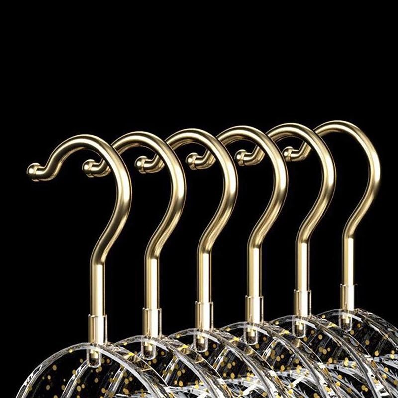 1PC Acrylic Hanger Clothing Organizer Wardrobe Pants Coat Hanger Drying Rack Transparent Gold Hook Adult Coat Hanger 6