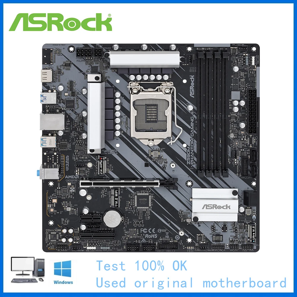 Z590 Usato Per Asrock Z590M Phantom Gaming 4 Lga1200 Ddr4 Scheda Madre Desktop 11Th 10Th Gen Supporto Per Scheda Madre 11900K 10700K
