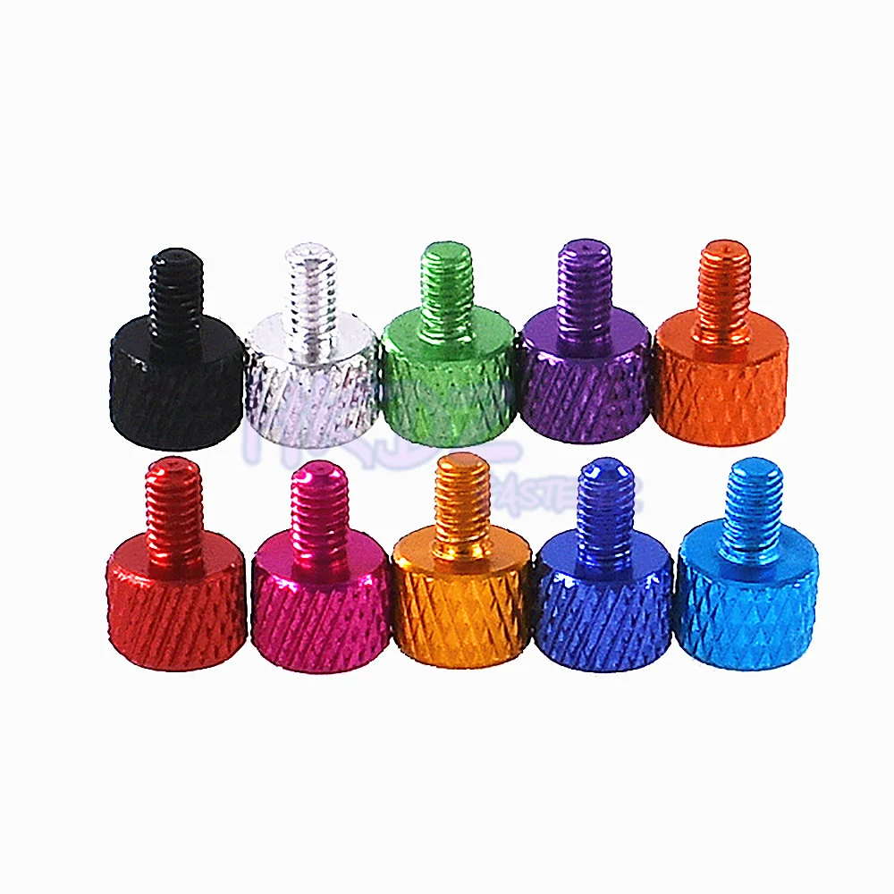 Круглая Плоская головка для компьютера, регулируемый винт для компьютера, M3x4 мм, Цветной алюминиевый рифленый винт для большого пальца, M3 x 5 мм