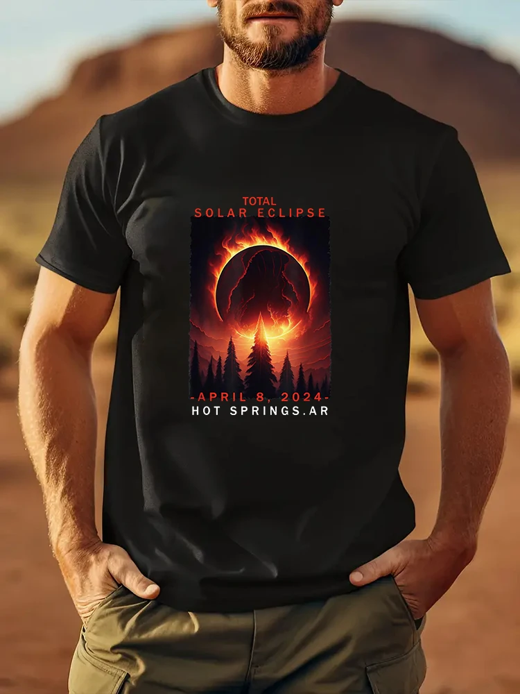 Футболка Greenwood Indiana 2024 с принтом всего солнечного затмения, Мужская футболка, мужские топы, новая мужская футболка, футболки с принтом, модная одежда