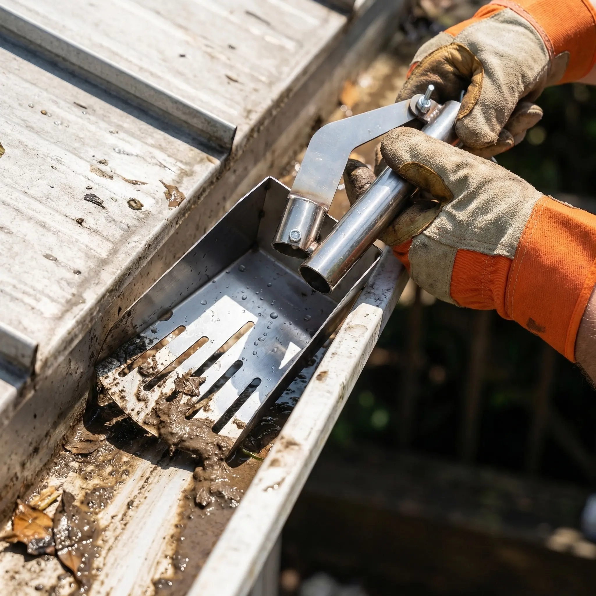 홈 루프 거터 쓰레기 제거용 경량 알루미늄 합금 도구, 배수구 청소 삽, 야외 낙엽 제거용