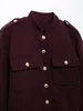 Willshela Women Fashion With Pockets Solid Single Breasted Jackets Vintage O-Neck Long Sleeves Female Chic Lady Outfits 3