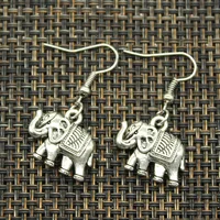 New Fashion Handmade Lovely Thailand Mounts Elephant Pendants Silver Color Earrings For Womens Style 1