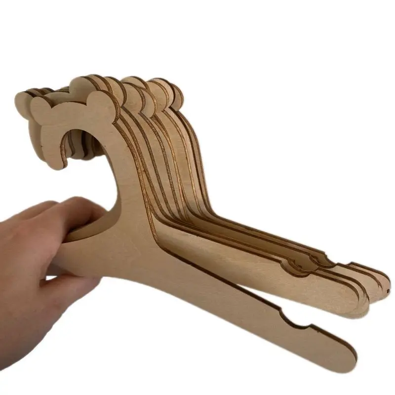 5pcs Baby Creative Hanger Rack Wooden Clothes Home Girls Princess Room