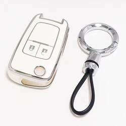 Premium Car Key Case Cover for Chevrolet and GMC Vehicles (2 button white set)