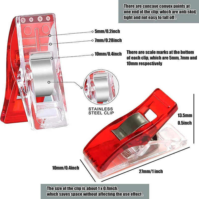 20/50/100pcs Multipurpose Sewing Clips and Quilting Clips Magic Fabric Clips  for Sewing Quilting Crafting Hanging All Kinds Crafts