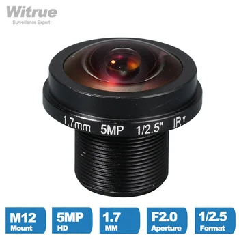 Witrue HD 물고기 눈 CCTV 렌즈 5MP 1.7MM M12 * 0.5 마운트 1/2.5 F2.0 180 학위 IP 보안 CCTV 카메라