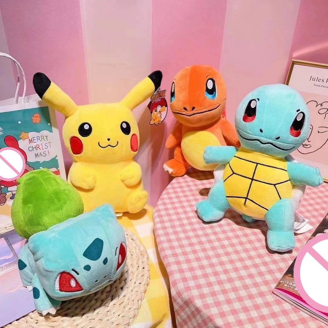 

POKEMON Charmeleon Squirtle Bulbasaur Pikachu Soft Stuffed Plush Doll Toy Delicate Kawaii Home Decoration Birthday Gifts for Kid