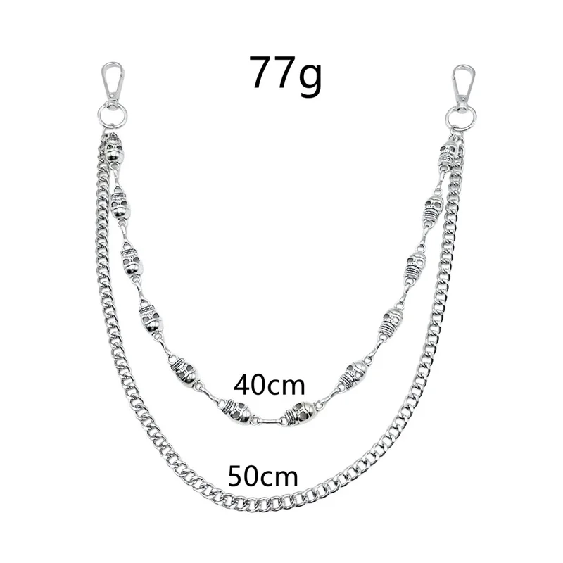 Catena Per Jeans Hip Hop - 60cm Con Portachiavi, Stile Gotico Rock - Foto 12