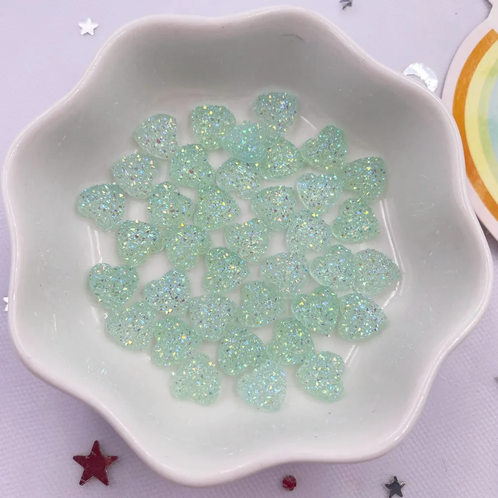 100pcs AB 수지 8mm 블링 캔디 컬러 미니 스위트 하트 광석 플랫 백 라인 석 장식품 DIY 웨딩 아플리케 네일 아트 보석 공예