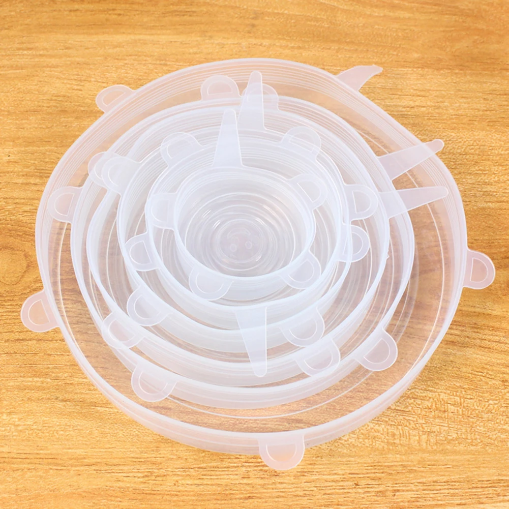 Heat Resistant Reusable Stretch Silicone Lids Food Wrap Bowl Pot Pan Cover Kitchen Refrigerator Cooking Utensils Accessories