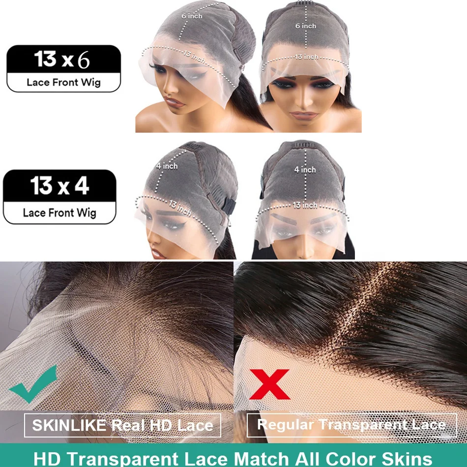 30 40 Inch Straight Lace Front Wigs Human Hair 13x6 Hd Lace Frontal Wig 13x4 Bone Straight Human Hair Wigs For Black Women Remy 6