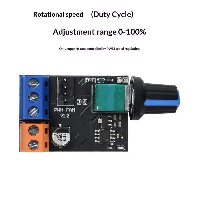 DC12V PWM 팬 속도 컨트롤러 모듈(스위치 포함) 3/4 와이어 모터 거버너 컴퓨터 PC 케이스용 전기 팬 속도 제어 손잡이