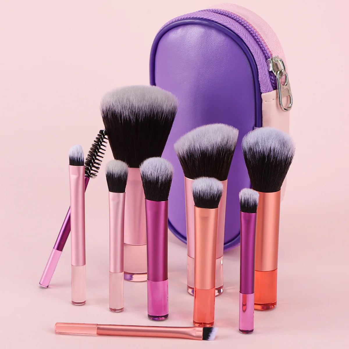 Mini Makeup Brush Set for Beginners Crystal Handle