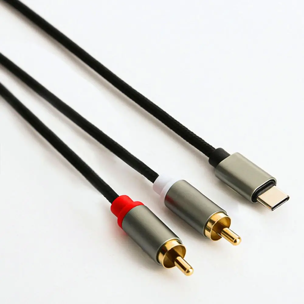 USB-C to RCA Audio Cable - High-Quality 1m Stereo Converter Cord