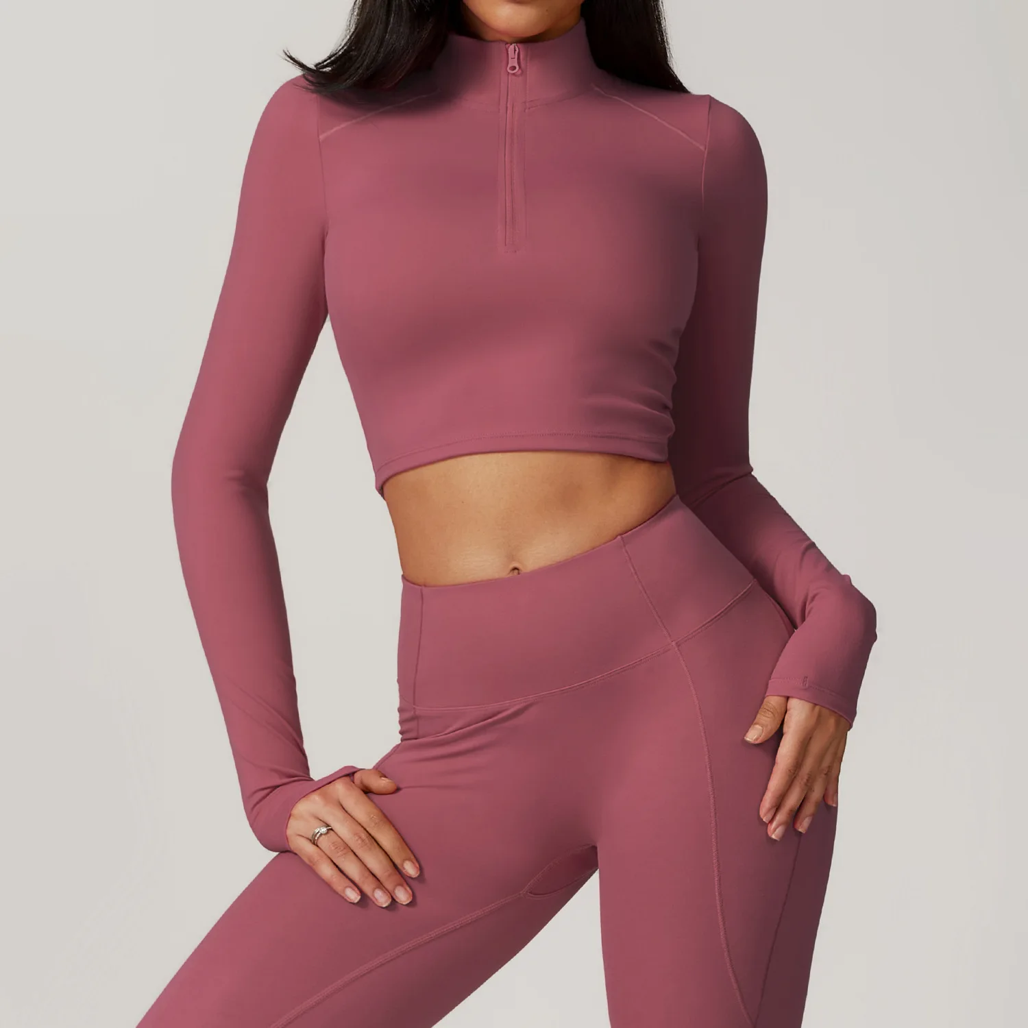 Zipper Yoga Long Sleeved Outerwear Sports Jacket Running Sports Long Sleeved Fitness Top Gym Workout Top Push Up Shirt