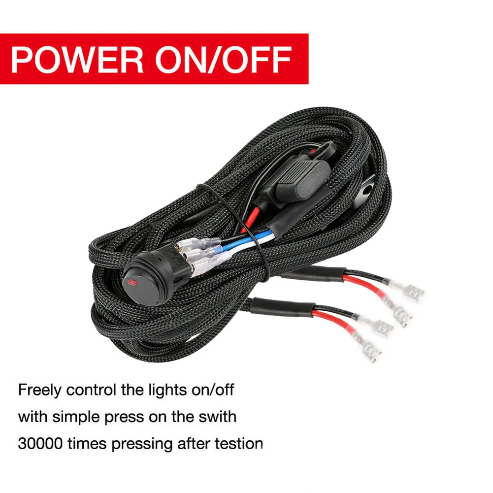 Universal Car LED Work Light Bar Wiring Harness Kit