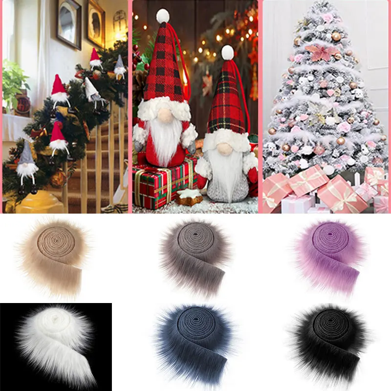 Fluffy Faux Fur Ribbon 1.5m Tapes Trimming Soft Long Plush Fur Trim Fabric Roll Stripe DIY Crafts Apparel Coat Sewing Decoration