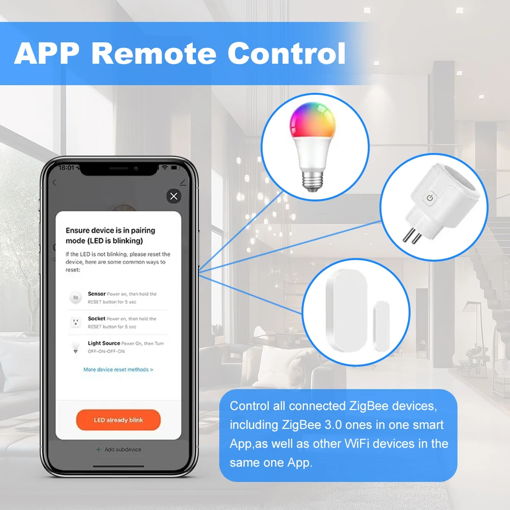 Tuya Zigbee 3.0 Gateway Hub Smart Home Wireless Bridge Work With Smart Life APP Remote Control Automation Intelligent Device