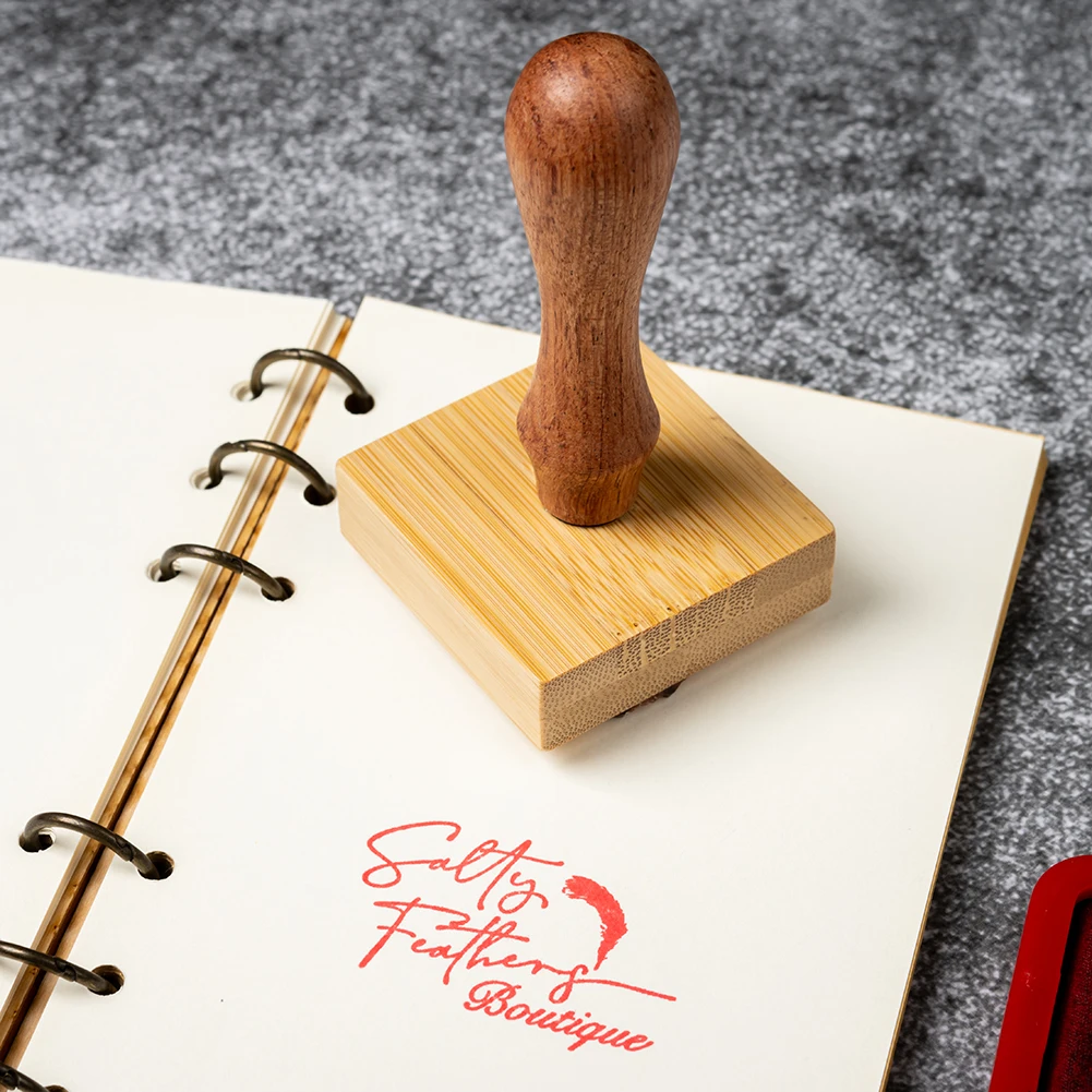 Business Stamp Large Rubber Stamp Personalized Wooden Stamps for Fabric Cardboard Mailer Paper Cups Kraft Bags name stamp set name stamp rubber stamp kit rubber stamp