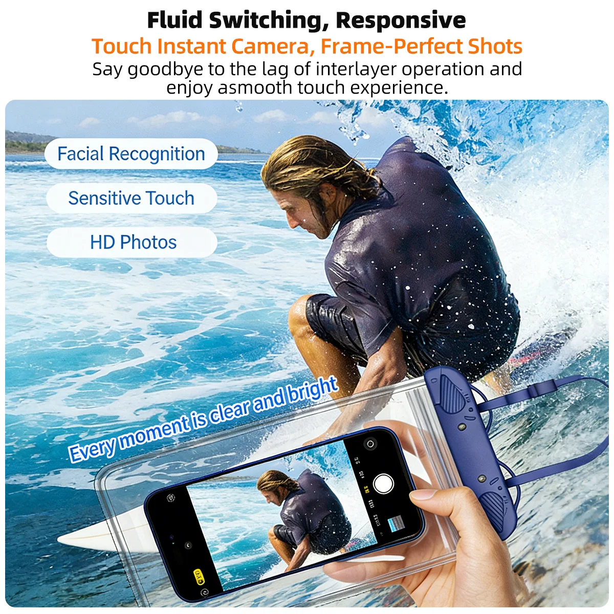 Waterproof Phone Pouch with Lanyard - Universal Swimming and Dry Bag