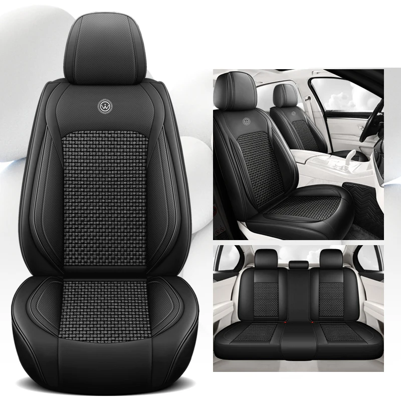 thumbnail image 1 of Fundas de asiento de coche de verano de cuero de seda Ics de alta calidad para BMW E60 F30 E46 Audi A4 B8 E39 E36 Golf Mk4 Golf 5 X5 E70 Mujeres, 1 of 5