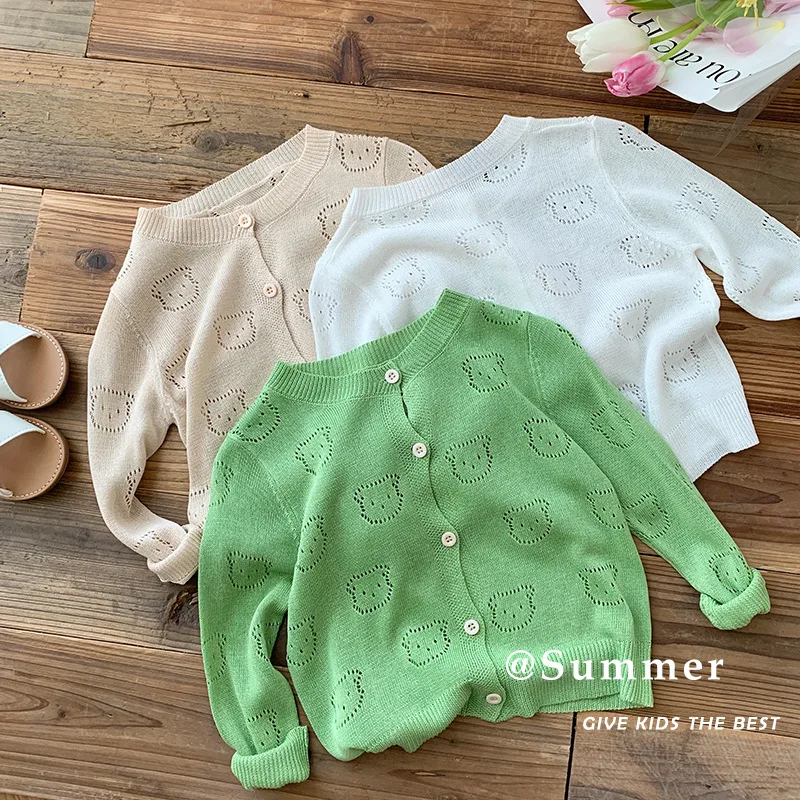 

New Arrivals Spring Children Long Sleeve O Neck Single Breasted Green Cute Girls Children T-shirt Child Tops Clothes 18M-7T