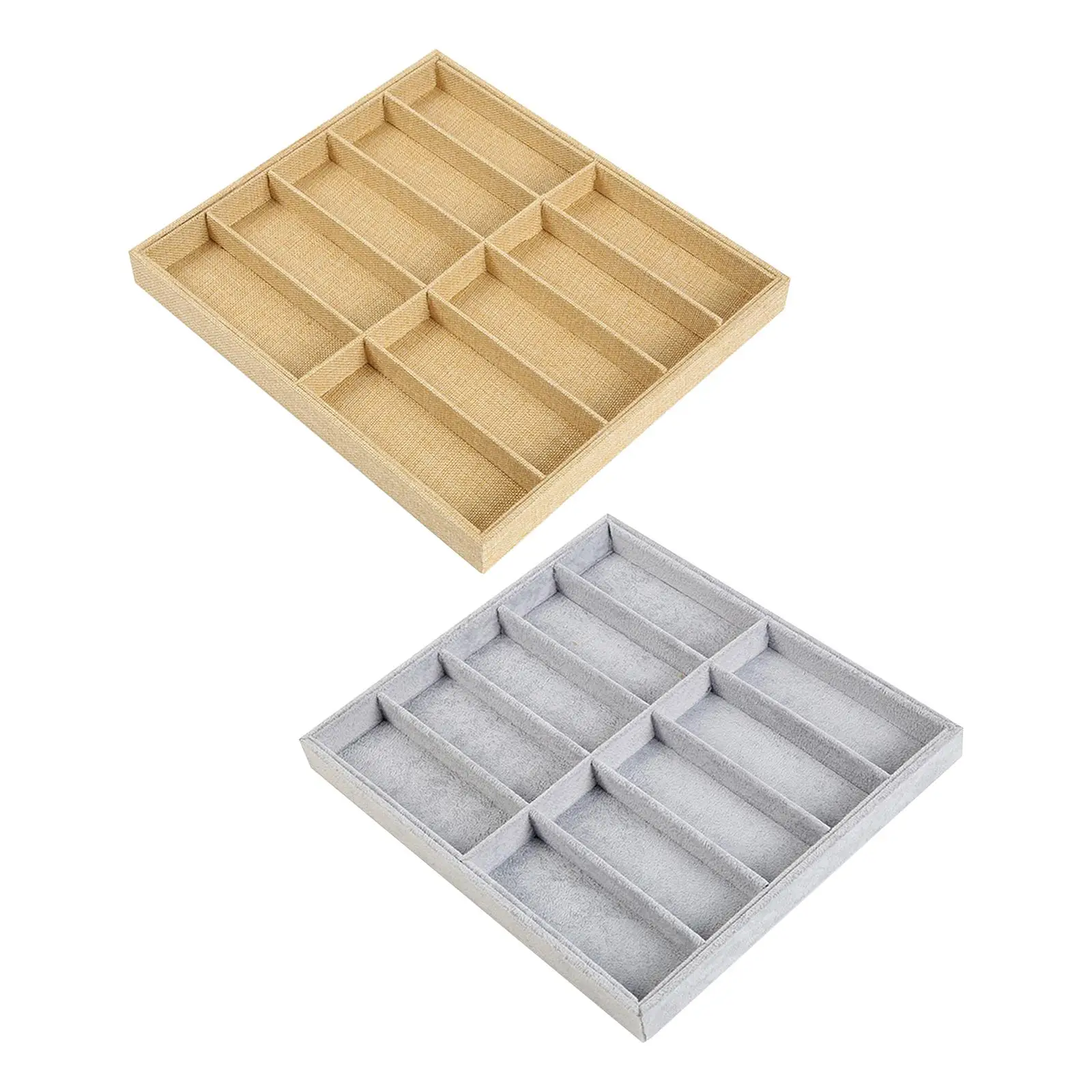 Fashion Glasses Cases Beige 10 Grids Sunglasses Display Box Sunglasses Display Glasses Display Props Jewelry Organizer Tray