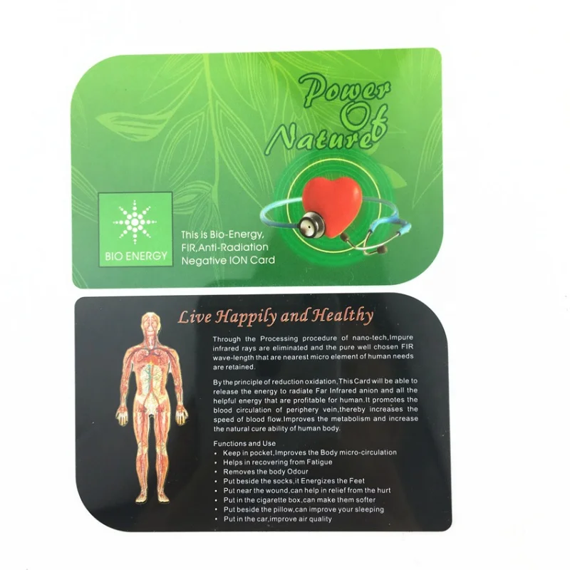 Terahertz Energy Card Bio Energy Card Care Energy Saver Card With Negative Ions