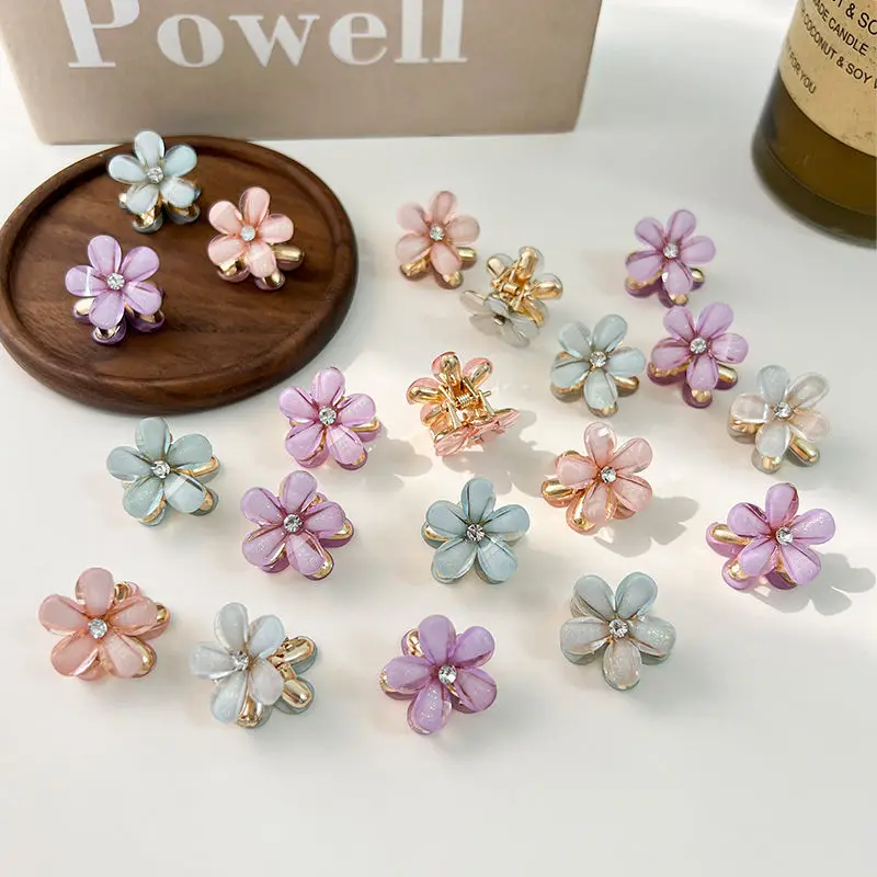 240 Stück Mini-Haarkrallen Mit Glitzer – Bunte Blumen-Clips Für Frauen & Mädchen
