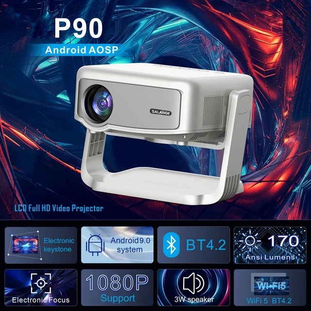 Salange P90 プロジェクター Android Wifi BT5.0 3D 映画館 360 Salange P90 プロジェクター Android Wifi BT5.0 3D 映画館 360