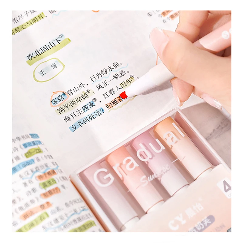 korean stationery art supplies for artist girl painting supplies Hand copy  outline pen Aesthetic gradient cute pens highlighter - AliExpress