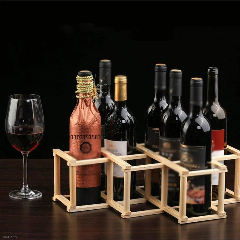 Scaffali Impilabili per Vini 6/10 Bottiglie, Mensole in Legno per Vini, Utensili per Bar Domestico, Armadietti per Vini, Accessori per Bar, Portabottiglie - immagine 2