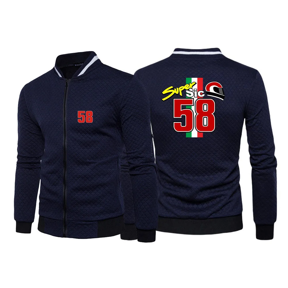 58 Super Sic Marco Simoncel New Men Printing Casual Fashion Simple Autumn Comfortable Hot Sale Six-color Zipper Round Neck Coat