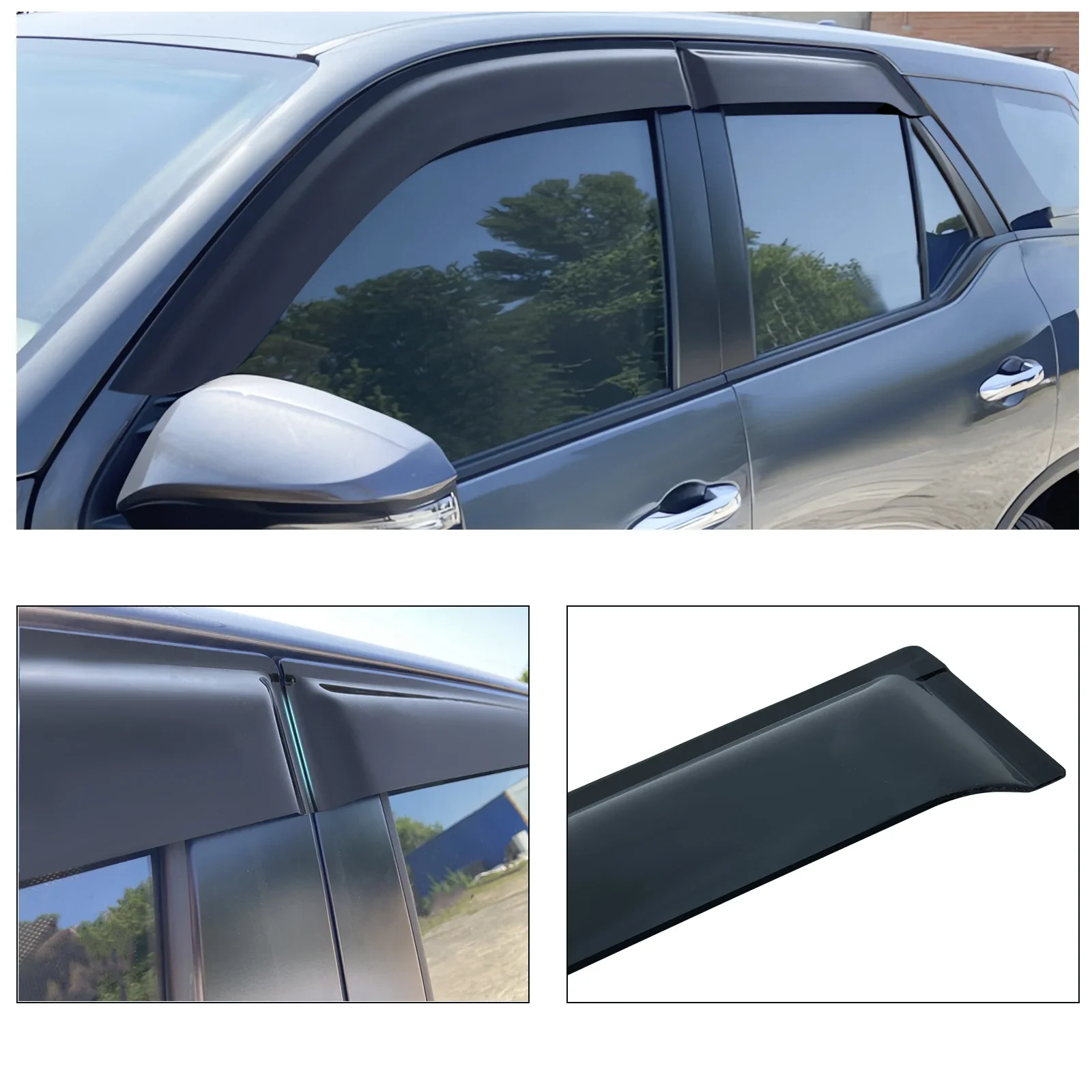 Car Window Visor Car Window Deflectors Weathershield Sun Rain Guard Window Visor For Toyota Fortuner 2015
