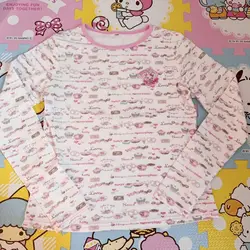 Chic Women's O - neck Long Sleeve Anime Print Crop Top - S (Photo color)