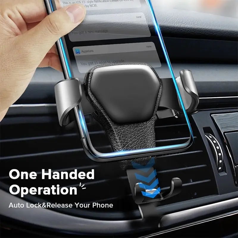 Gravity Car Phone Holder Air Vent Clip Mount Mobile Cell Stand Smartphone Supporto Gps Per Iphone 13 14 Xiaomi Samsung Phone