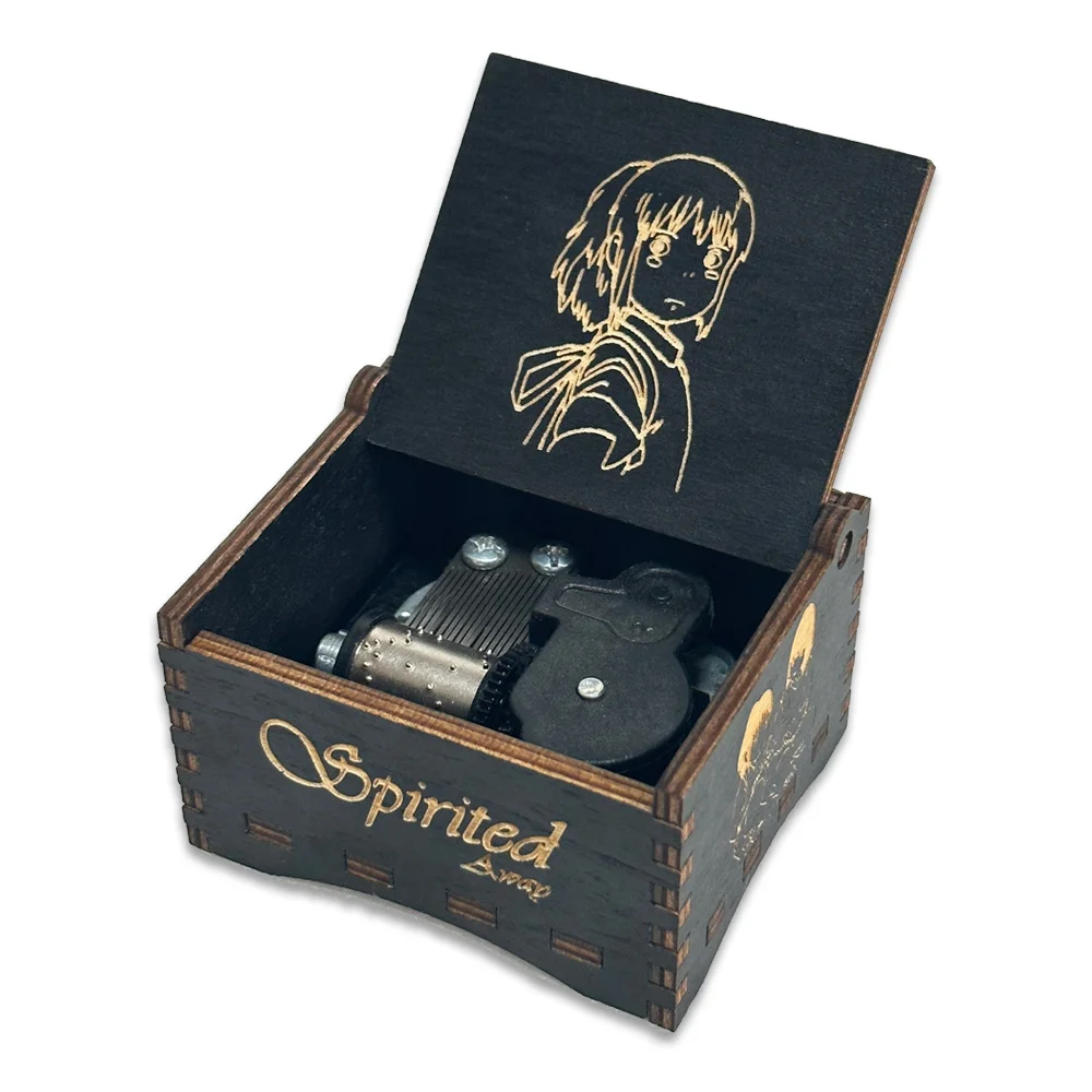 Wooden Music Box Creative Spring Music Box Laser Engraving Gift Giveaway Stall Toy Display