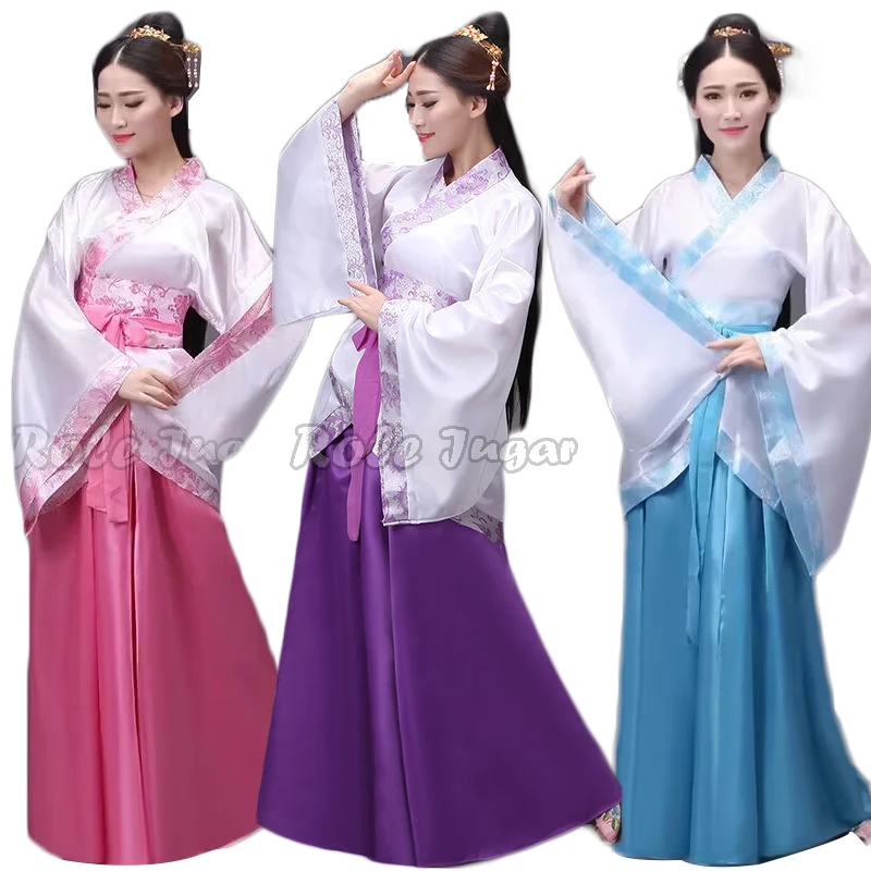 

Женское традиционное китайское сказочное платье hanfu, костюм для студентов на выпускной церемонии, танцевальный костюм для девушек Hanfu Hanbok