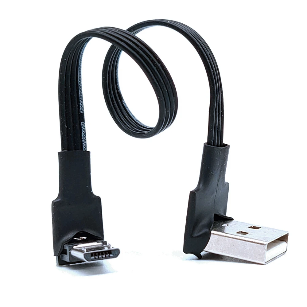 Micro Usb Macho para Cabo de Dados Macho Usb Super Plana Flexível Cima Baixo Esquerda e Direita Angular 90 Graus