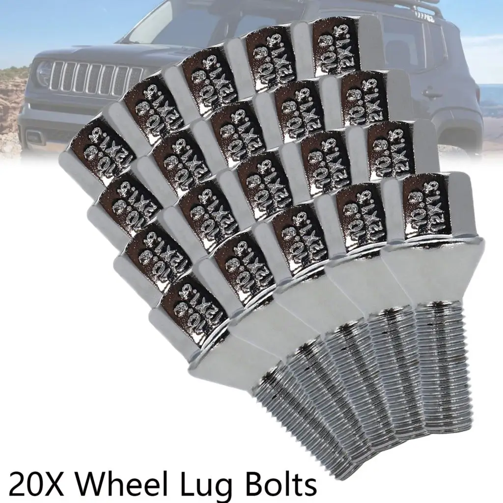 

20X Car M12× 1.5 Wheel Studs Lug Bolts Silver 28mm Truck Parts Tool For Jeep Renegade Cherokee Compass Chrysler 200 Dodge Dart