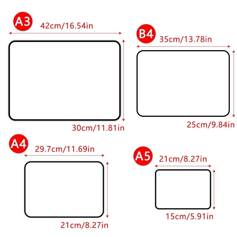 Lavagna Magnetica Bifacciale A5/A4/B4/A3, Cancellabile a Secco, per Disegno e Graffiti, Riutilizzabile, da Scrivania, Piccola Lavagnetta per Bambini - immagine 6