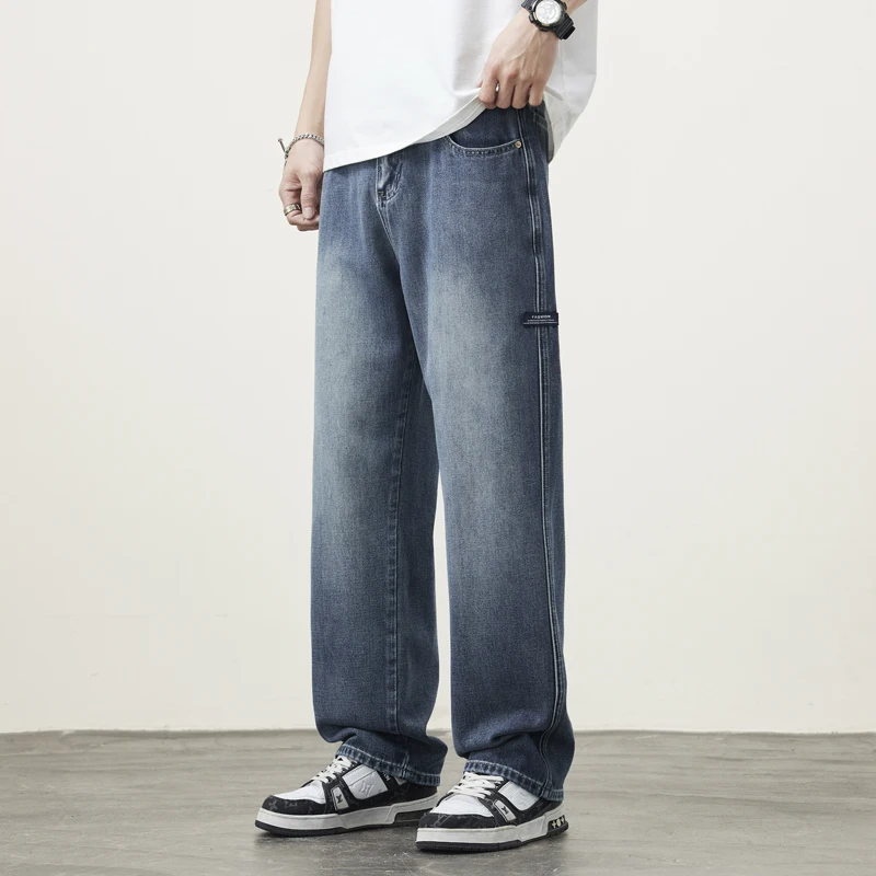 الصيف رقيقة الرجال جينز فضفاض غير رسمي تنفس الكوري...