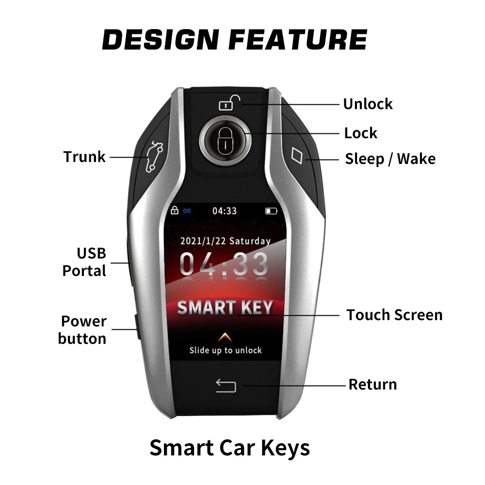 TK800 Russian Korean Universal Modified Smart Remote Key LCD Screen For BMW Ford Mazda Toyota Porsche Honda KIA
