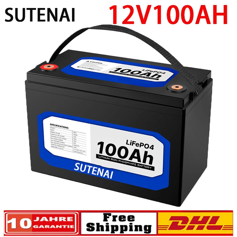 Batteria Al Litio Ferro Fosfato 12V 100Ah Lifepo4 Batteria Bms Lifepo4 Integrata Per Sistema Di Energia Solare Motore A Traina Rv House