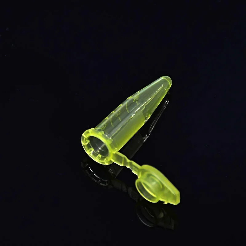 Microtubes Centrifuge Tube 1.5ml Laboratory Centrifugal PCR Tube Bottom Tip Yellow Color Scale Locked Cover Pack of 500/PK