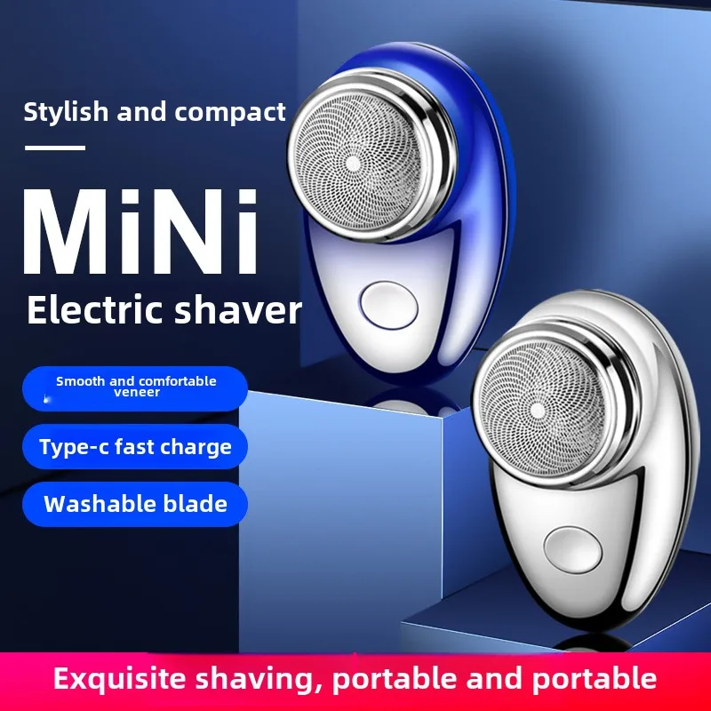 Men's Mini Shaver Waterproof Razors Machine USB Charging Portable Electric Razor Beard Trimmer for Outdoor Travel