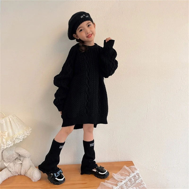 Kids Leg Warmers for Autumn Spring LolitaStyle Girls Knee High Socks Bells Bottom Leg Covers Knit Breathable Stockings