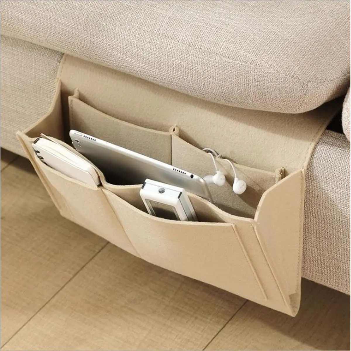

Felt Bedside Storage Organizer Phone Book Magazine Holder Pockets Hanging Storage Bag Baby Tissue Box For Bed Sofa Side Pouch