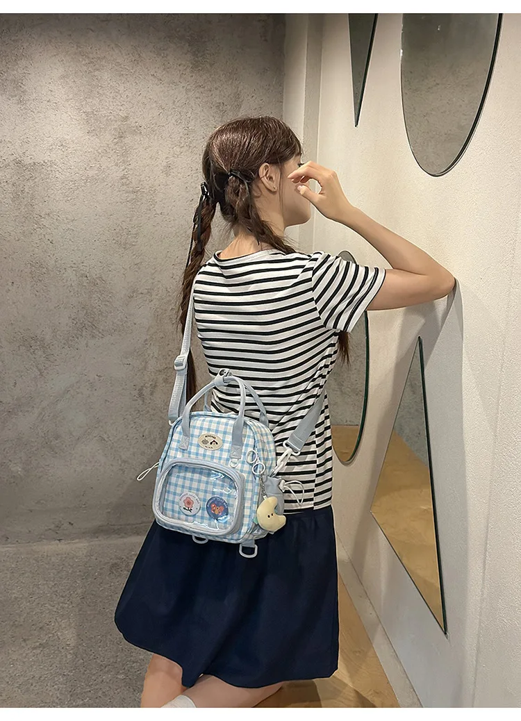 Kawaii Pastel Grid Harajuku Ita Tote Bag
